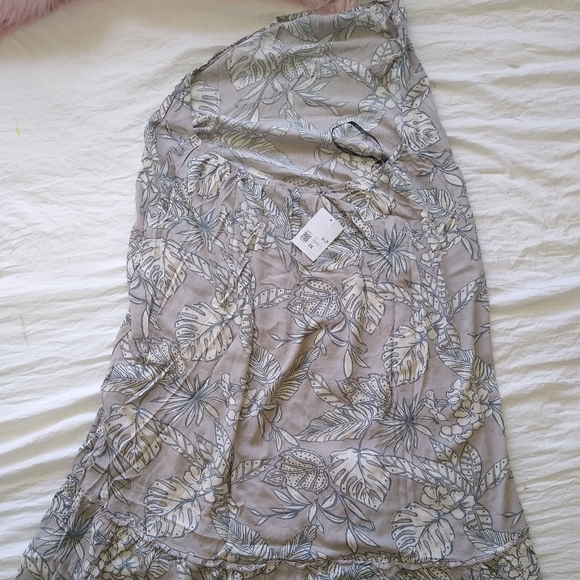 NWT Green and Taupe full length trapeze dress size 3X - Picture 3 of 7